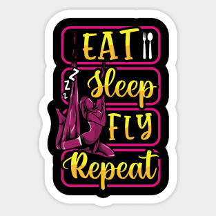 Funny Eat Sleep Fly Repeat Aerial Yoga Silks Sticker